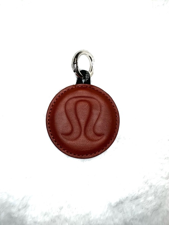 lululemon athletica Accessories - LULULEMON Leather Round Heavy Duty Logo Keychain Apricot Red-ish Burnt Orange OS
